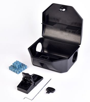 Un buen precio. Caja de plástico multifuncional con cerradura Estación de cebo para ratones ratones y ratones con espacio para la trampa de resorte y el cebo 262g en línea